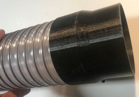Adapter from dust collector hose to a 4 inch pipe